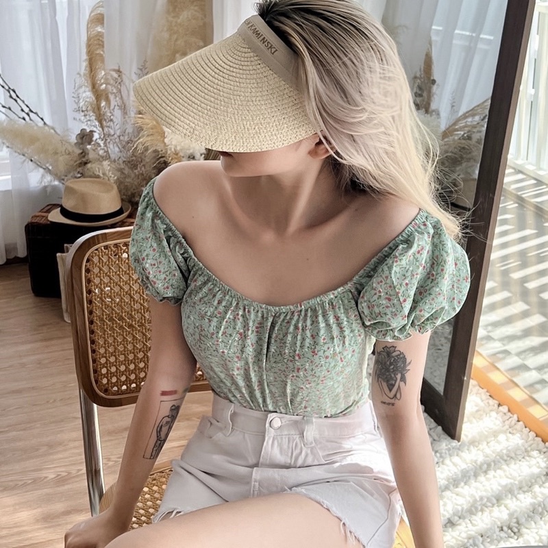 ÁO HOA CỘT NƠ SAU LƯNG