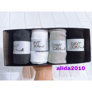 Hộp tất nam cổ ngắn ,vớ nam ngắn HM David beckham (hộp 4 đôi mix màu) chất cotton siêu đẹp