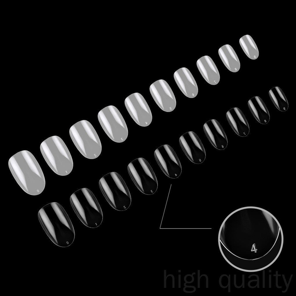 Bộ 500 Móng Tay Giả Hình Oval Trong Suốt Thời Trang Cho Nữ Run998