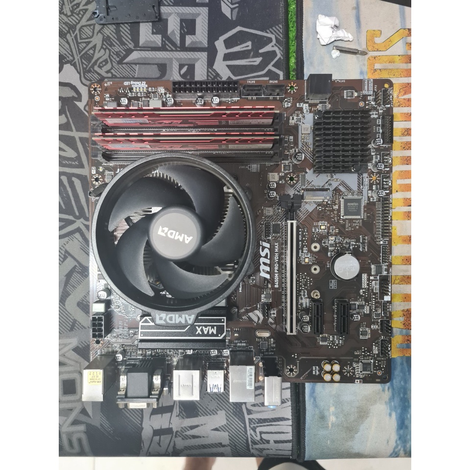 Combo main msi b450 4khe ram + ryzen 5 3500/ ryzen 5 2600X bảo hành hãng 2023