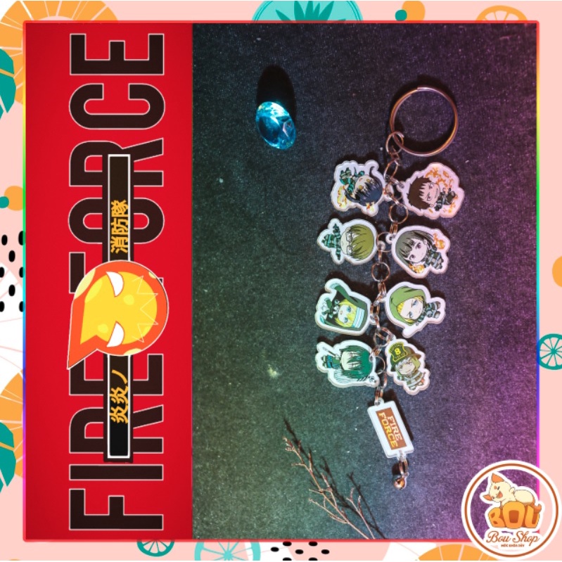 Móc khóa dây anime Fire Force - Enen no Shouboutai - Fire Brigade of Flames - Biệt Đội Lính Cứu Hỏa Acrylic Mica
