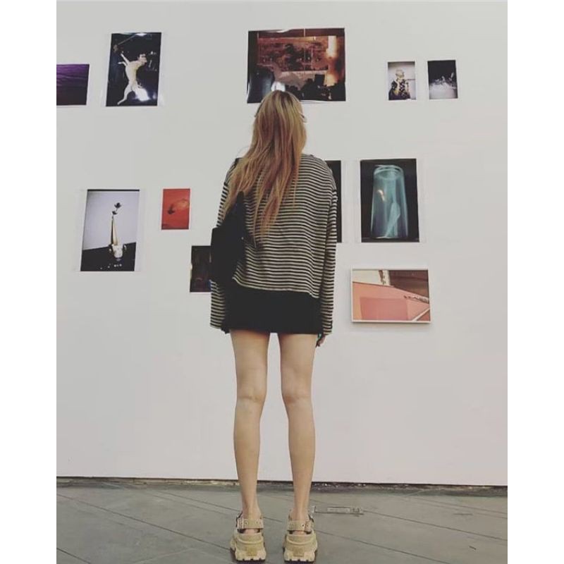 (Hình thật) Áo khoác Cardigan sọc ngang màu nâu nhạt Jennie Hyuna | BigBuy360 - bigbuy360.vn