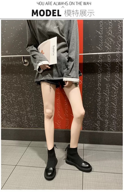 Order Boots nữ buộc dây sau mẫu hot thu 2019