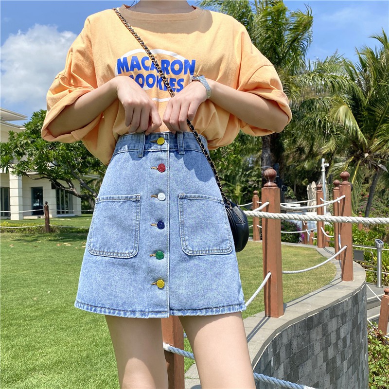 Chân Váy Chữ A Lưng Cao Thời Trang Mùa Hè Hàn Quốc Dễ Phối Đồ | BigBuy360 - bigbuy360.vn