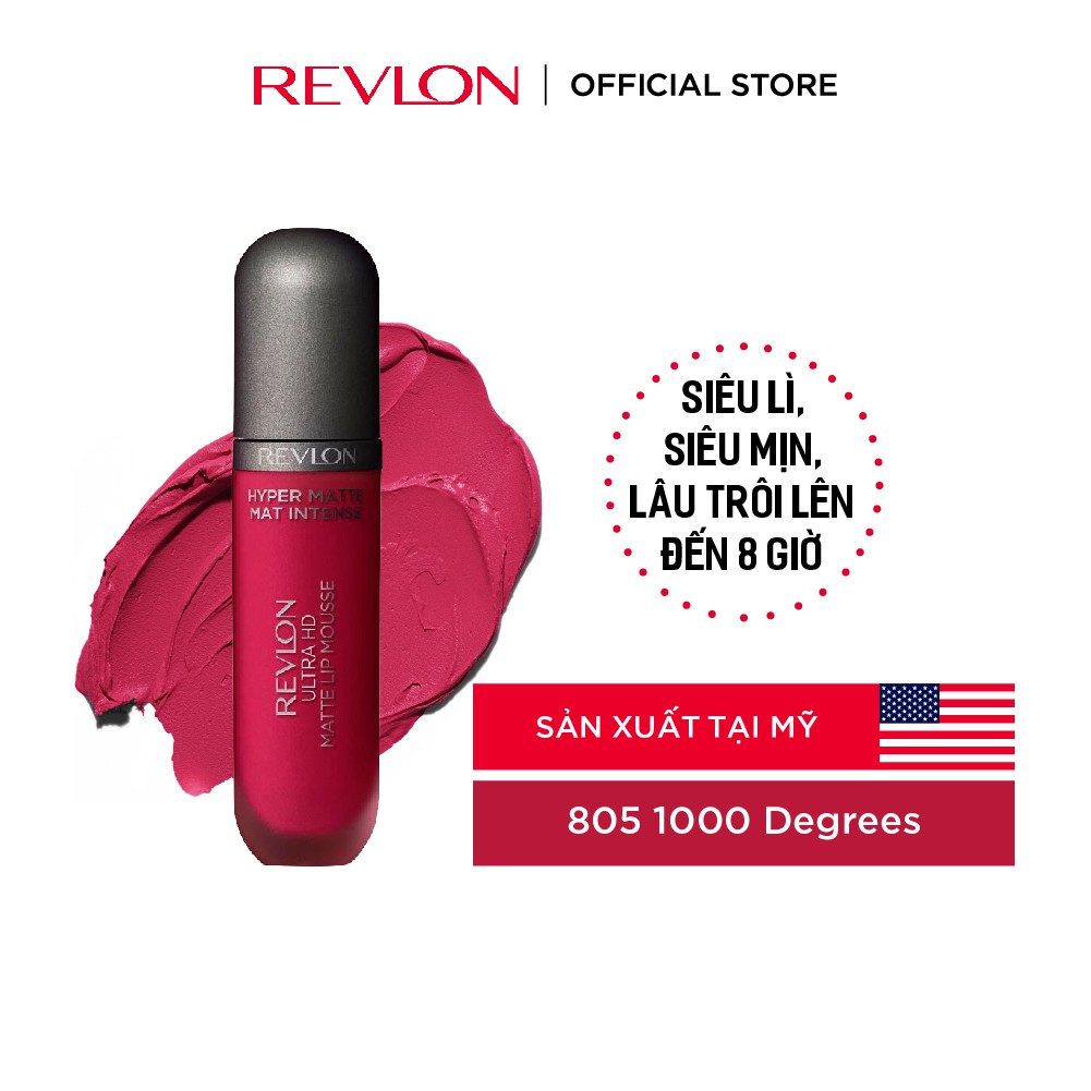 Son kem siêu lì Revlon Ultra HD Lip Mousse 5.9ml - 805 100Degrees
