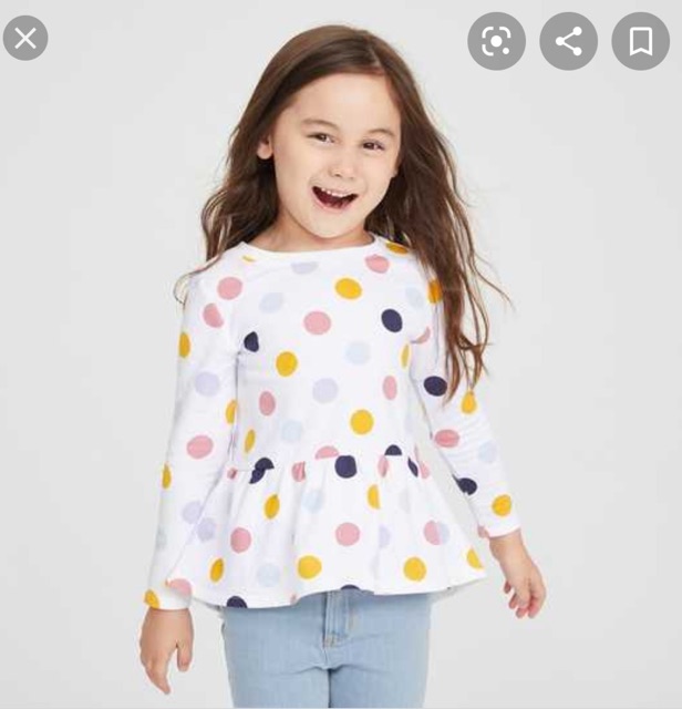 Áo dài tay bé gái chất thun len