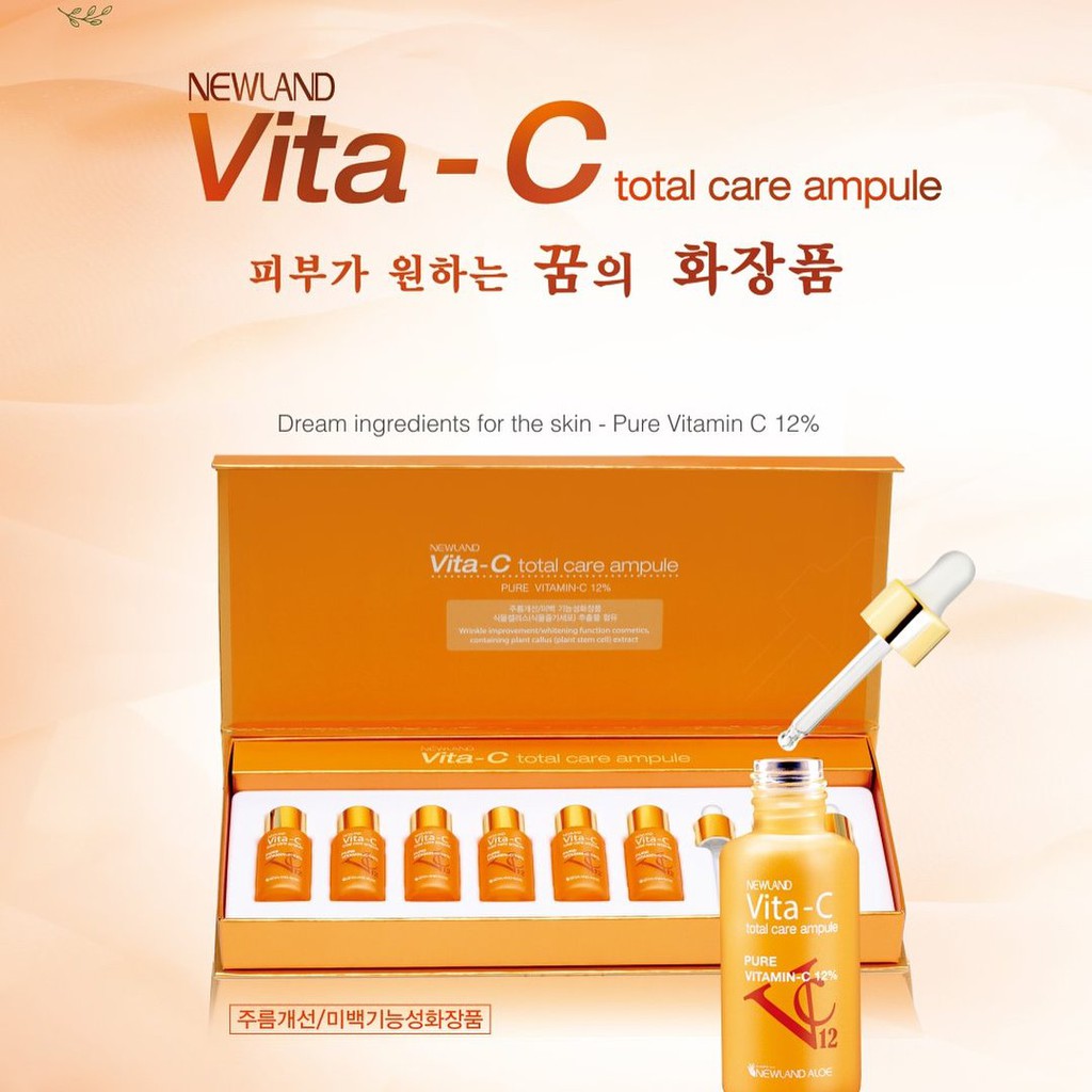 Serum Tinh chất cô đặc dưỡng trắng da Vita-C Total Care (Hộp 6 lọ)