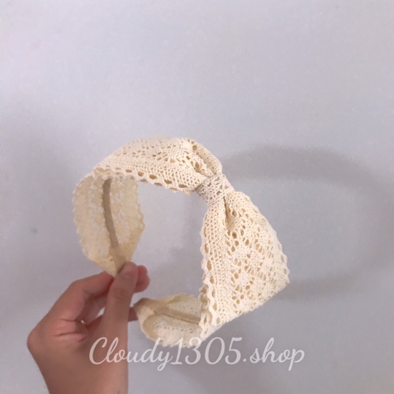 Cài tóc/Bờm tóc ren vintage bản 6cm cho bé và bạn gái