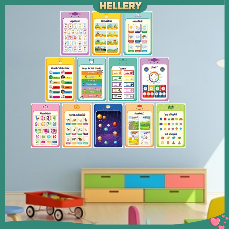 Bộ 12 Tấm Poster Hình Chữ Cái Giáo Dục Sớm Cho Bé