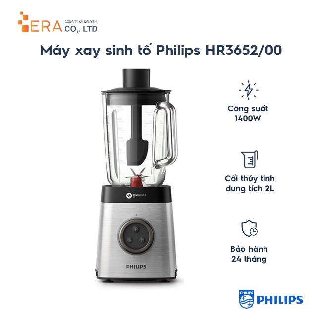 [Mã ELHA22 giảm 5% đơn 300K] Máy xay sinh tố Philips HR3652/00