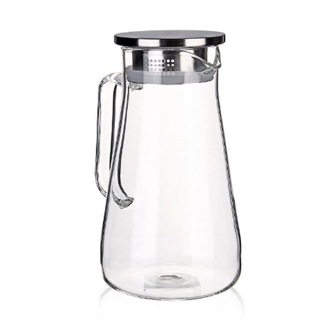 Bình thủy tinh chịu nhiệt có lõi lọc trà bằng thép không gỉ 1.4 L