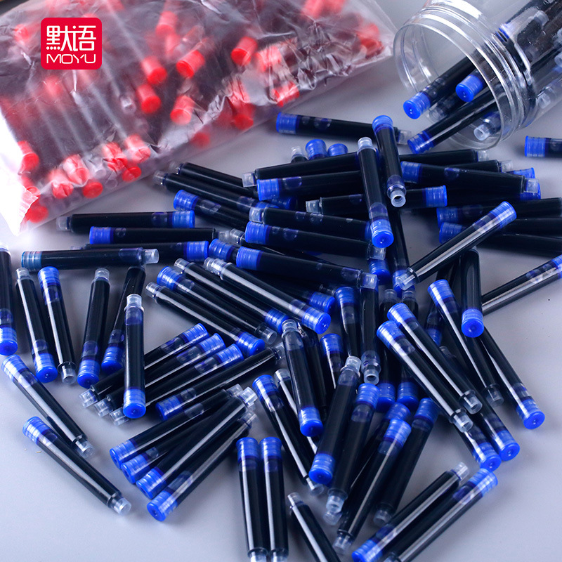 Bộ 5 ống mực thư pháp màu xanh dương/xanh dương xóa được/đen/đỏ dành cho bút máy viết thư pháp của học sinh