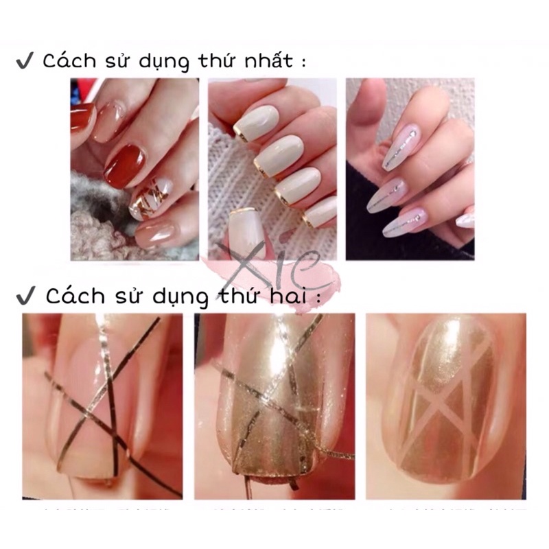 CUỘN KIM TUYẾN SỢI / VIỀN MÓNG TRANG TRÍ MÓNG - XIE dụng cụ nail&amp;mi ♥️