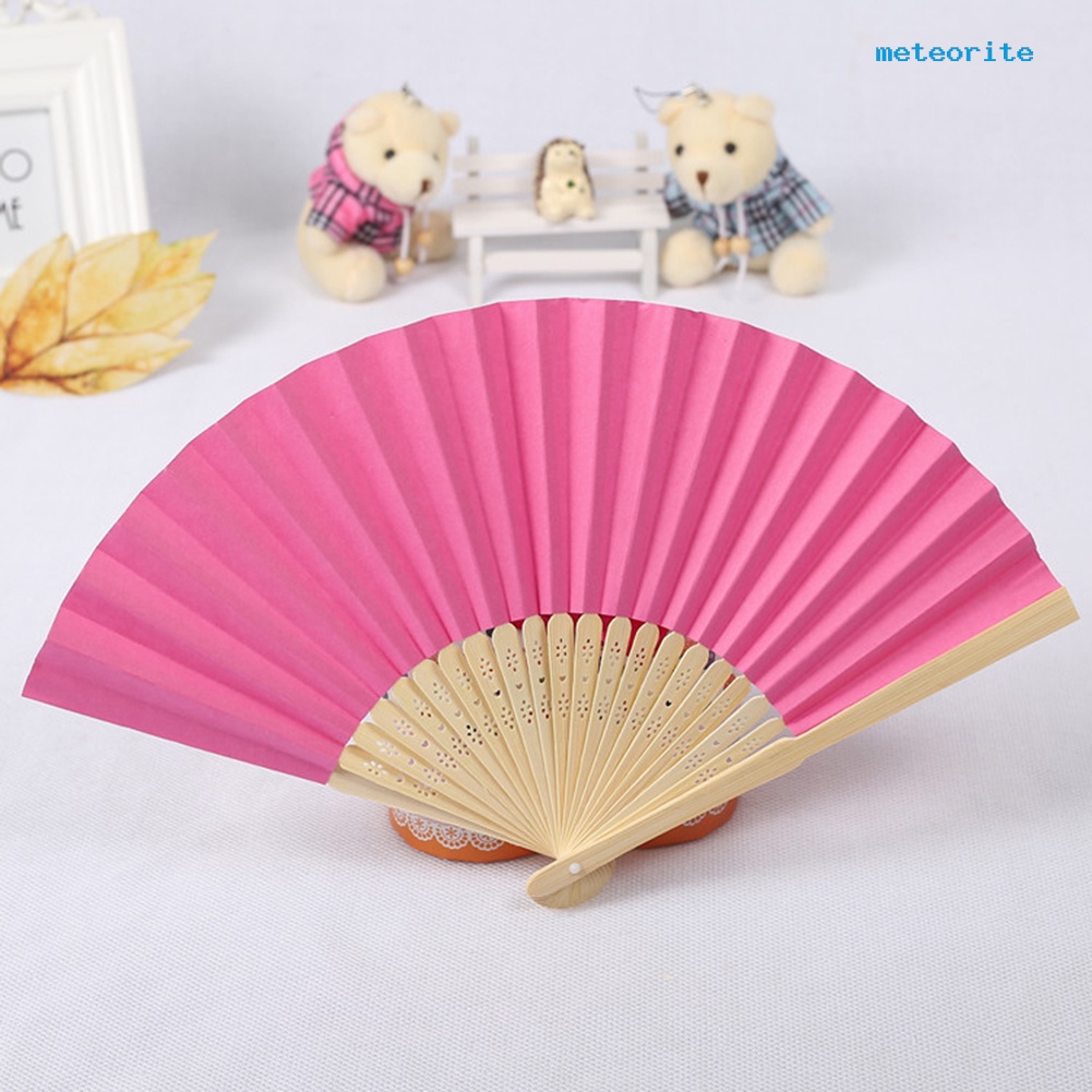 Quạt Giấy Tre Cầm Tay Dạng Gập Phong Cách Trung Hoa Dùng Làm Quà Tặng DIY