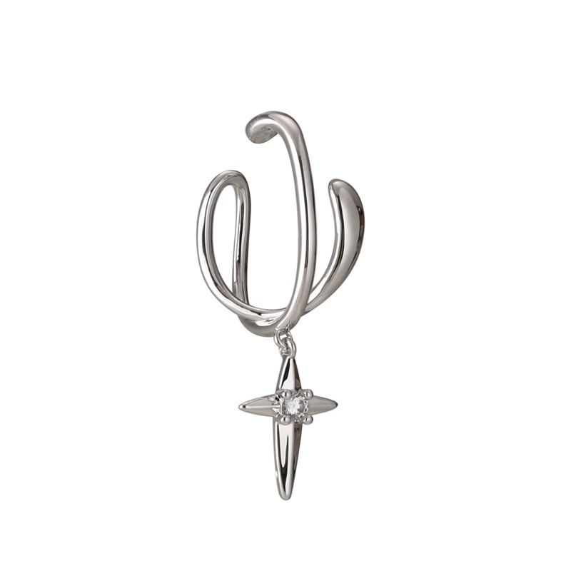 Khuyên Tai Kẹp Vành Tai Đơn Giản Không Cần Xỏ Lỗ Hình Chữ Thập Thời Trang Cao Cấp