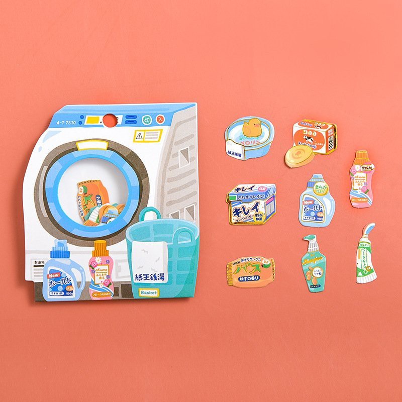 Túi hình dán sticker đồ ăn đồ dùng học tập đồ dùng gia đình
