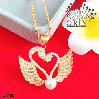 Dây chuyền nữ dạng xoắn mặt thiên nga trái châu đính đá thiết kế bền màu cao cấp Orin D4180