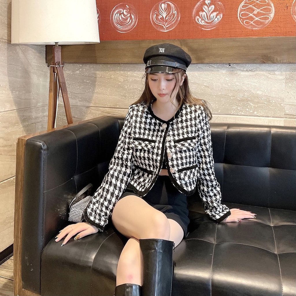 TINGOAN® - Áo khoác lửng viền đen tingoan LOVE STORY JACKET/FS