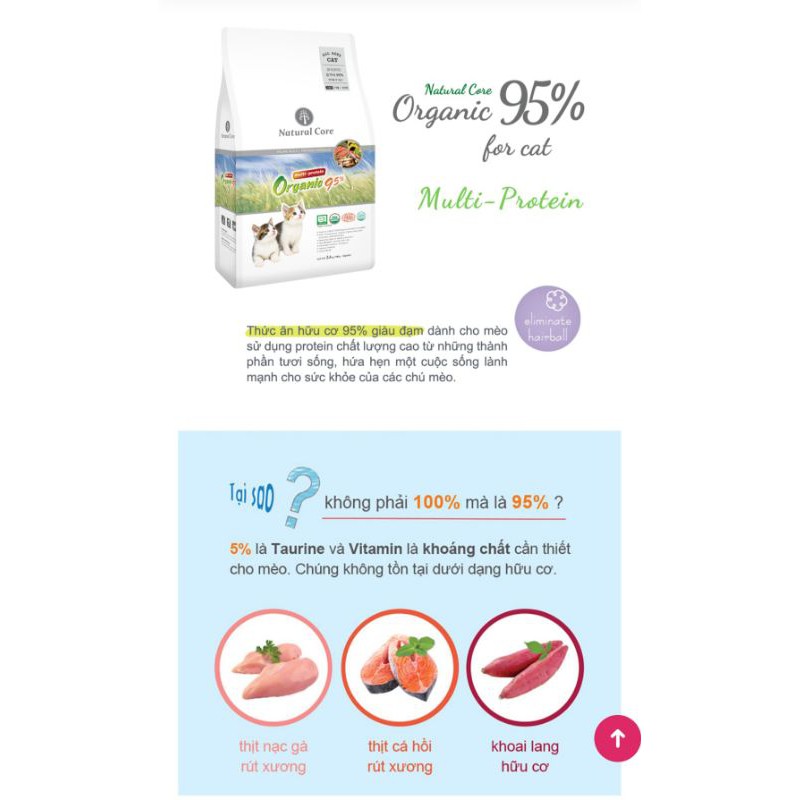 1kg Thức ăn giàu đạm cho mèo Natural Core