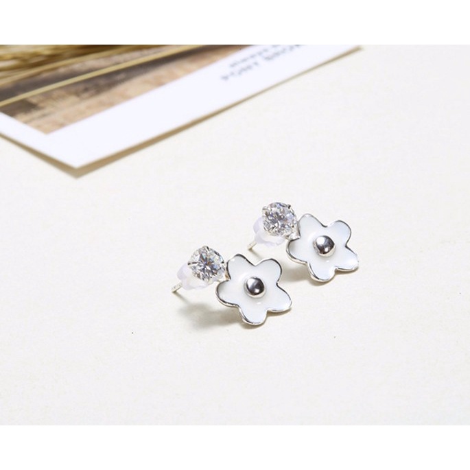 Bông Tai Hoa Mai Trắng Bạc 925 Cao Cấp S188