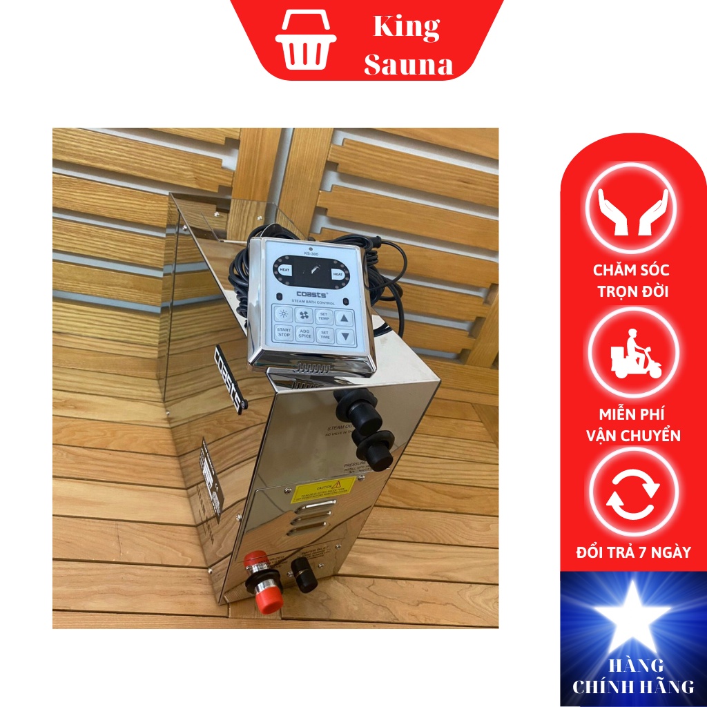 Máy xông hơi ướt COAST 6kw, 7.5kw , 9kw, 12kw ( bảng điều khiển phím mềm KS300)