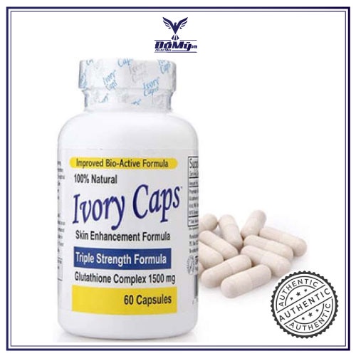 Viên uống giúp làm trắng da Glutathione Complex 1500mg Ivory Caps 60 viên của Mỹ