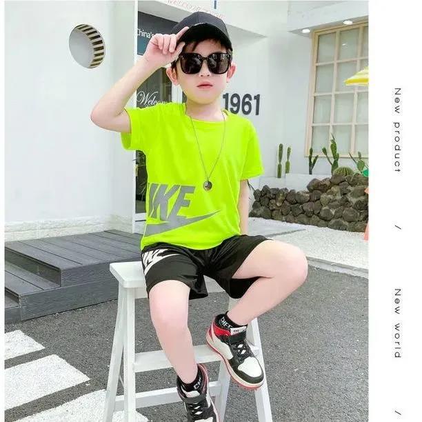 Set Áo Thun Ngắn Tay + Quần Lửng Thời Trang Cho Bé Trai