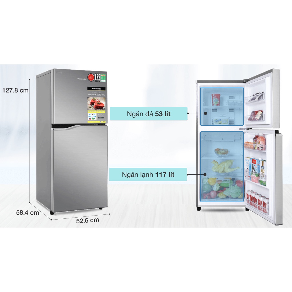 Tủ lạnh Panasonic Inverter 170 lít NR-BA190PPVN - Hàng chính hãng