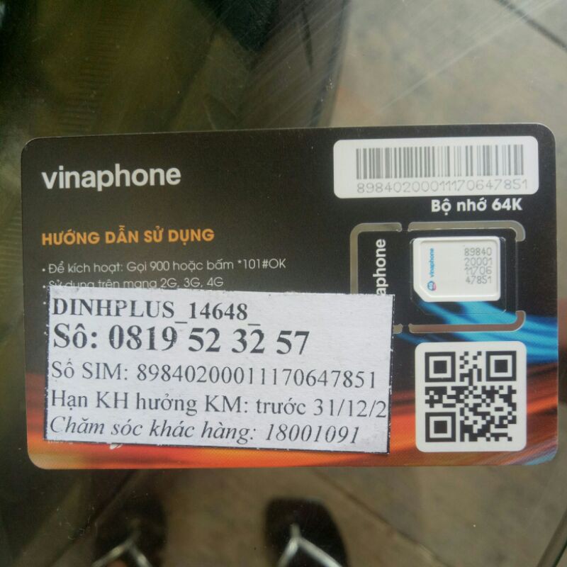 Sim Vina 50k/1tháng (1000p gọi nội mạng miễn phí, 2GB/ngày)