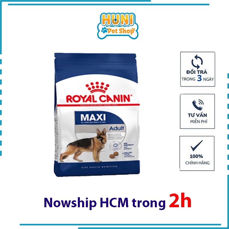 Hạt Royal Canin Maxi Adult thức ăn cho chó giống lớn trưởng thành - túi 1kg, 4kg Huni Petshop