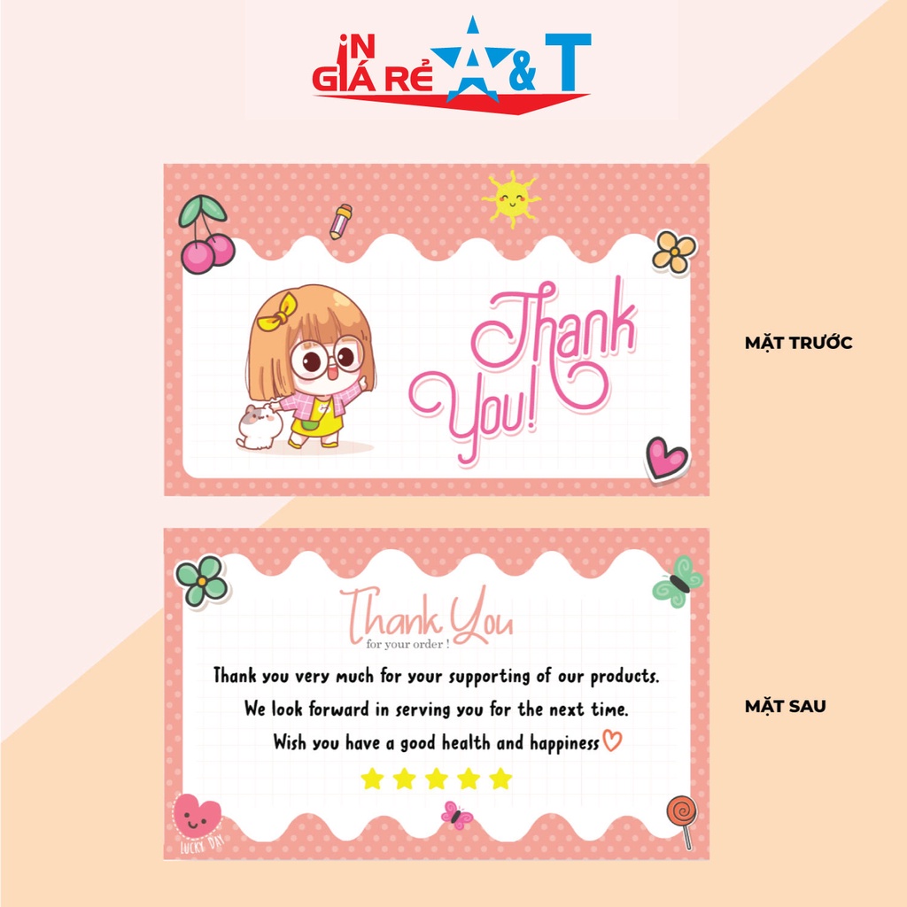 Thiệp cảm ơn khách hàng - thiệp thank you- card thanks -mẫu ENGLISH