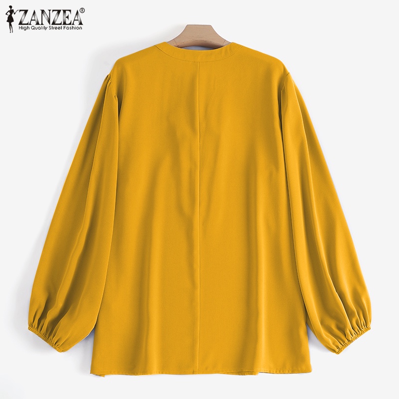 Zanzea Áo Nữ Tay Dài Cổ Chữ V Có Khóa Kéo Phong Cách Châu Âu