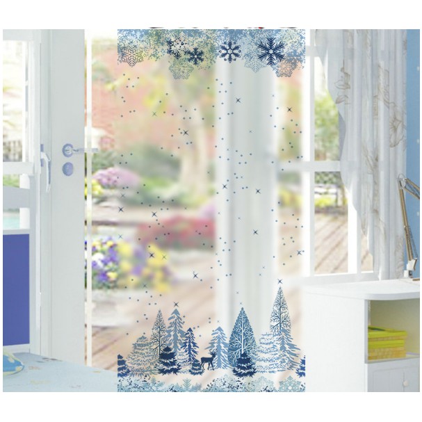 Decal Dán Kính Cao Cấp - Rừng Núi Tuyết Băng Gía ( 60x116cm )