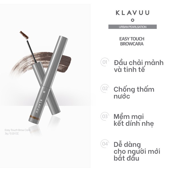 Mascara Lông Mày KLAVUU Urban Pearlsation Easy Touch Browcara | BigBuy360 - bigbuy360.vn