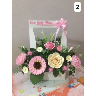 Giỏ hoa hồng giấy handmade làm quà tặng 8/3 20/10 20/11