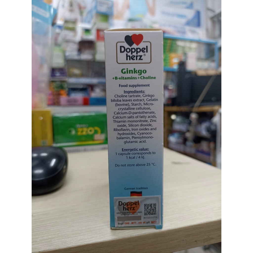 Viên uống bổ não đến từ chính hãng Đức aktiv Ginkgo + B-vitamins + Choline (Hộp 30 viên)
