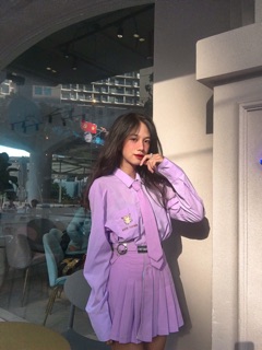 SET HỌC SINH MÀU TÍM NATTHY STYLE