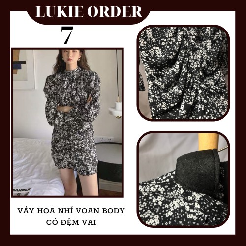 Váy dạ kẻ caro cổ ren tiểu thư