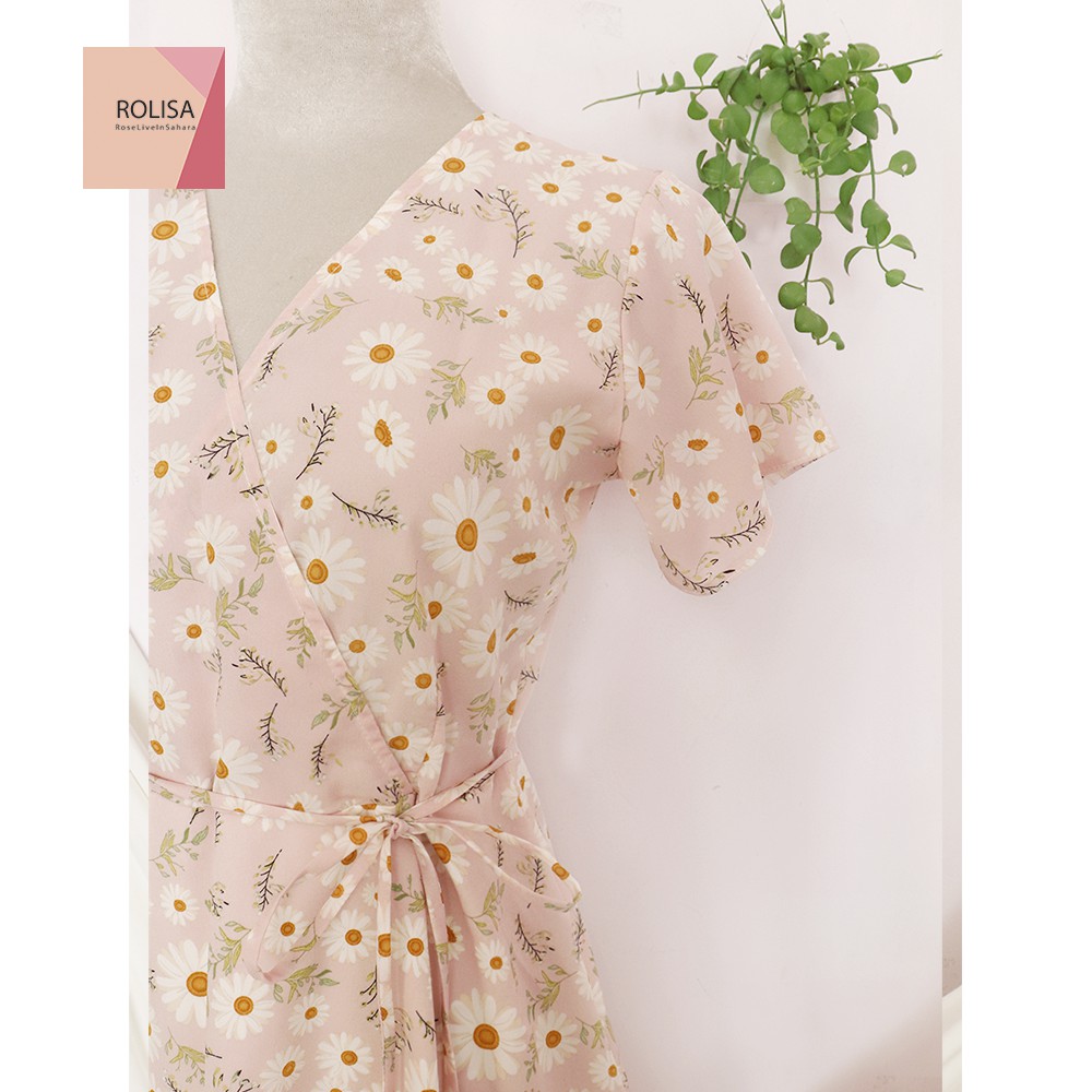 Đầm váy nữ hoa nhí, dáng xoè cổ chữ V xinh xắn, dễ thương RD045 Màu Xanh | BigBuy360 - bigbuy360.vn