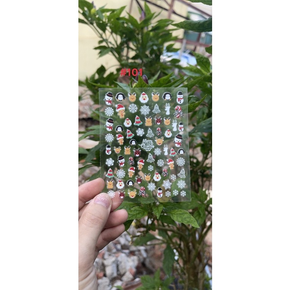Sticker  Giáng Sinh Noel, Bông Tuyết Ông Già Mẫu Mới- Trang Trí Móng Nail Nghệ Thuật Giáng Sinh Năm Mới