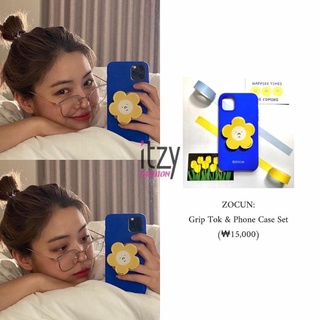 [SẴN] Giá đỡ điện thoại Griptok Popsocket hình bông hoa mặt cười màu vàng giống Ryujin ITZY (có ảnh thật)