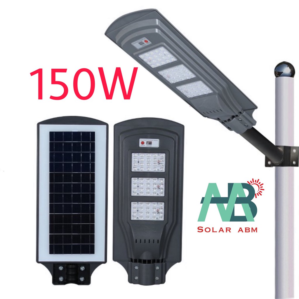 150W Đèn Đường Tấm Pin Liền Thể Năng Lượng Mặt Trời , Cảm Biến Chuyển Động , IP67 Chống Nước ABM Solar