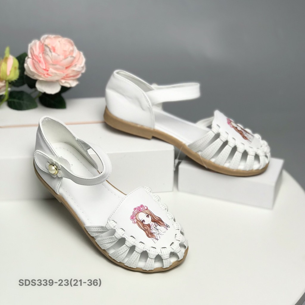 [Size 21-36] Sandal bé gái BQ quai tết in hình cô tiên S339-23