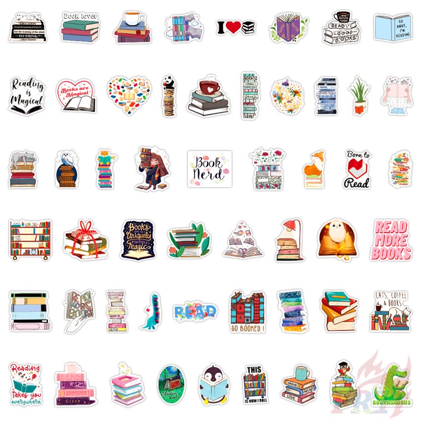 Bộ 100 Cái/Bộ ❉ Sticker Dán Trang Trí Sách Chữ I Love Reading Series A Let's Read Good ❉ Miếng Dán Trang Trí Đa Năng DIY Thời Trang