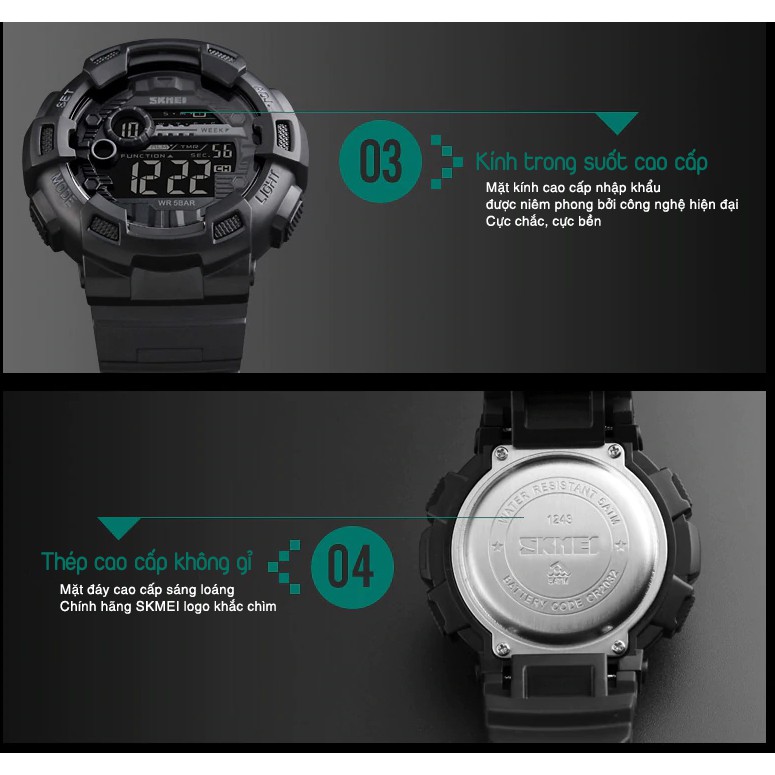 Đồng hồ SKMEI nam điện tử SKM243 chống nước chống xước siêu bền bỉ - Đồng Hồ SKMEI | BigBuy360 - bigbuy360.vn