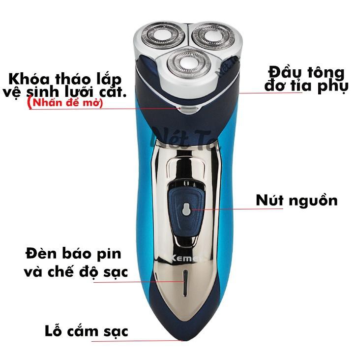 Máy Cạo Râu KEMEI KM-7390 Lưỡi Tròn Chống Nước