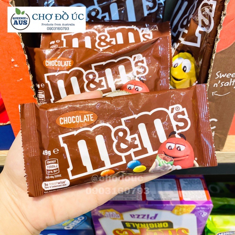 Chocolate sữa M&M’s Funsize & Peanut gói 49g - nhập Úc 🍫
