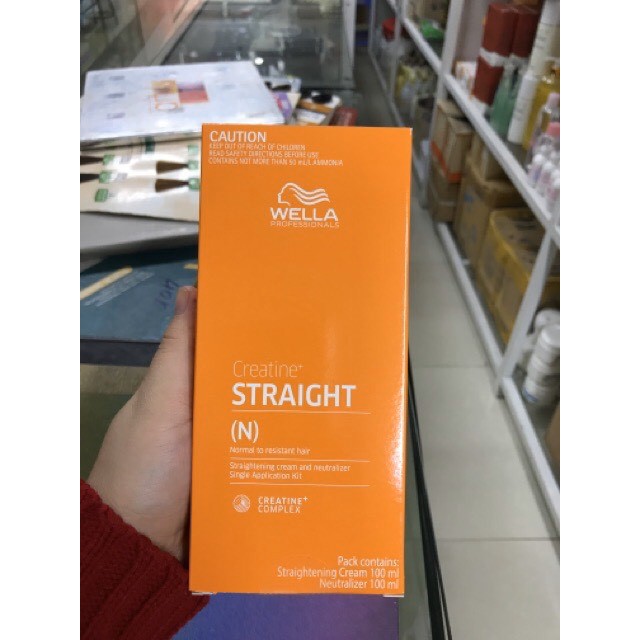 Thuốc duỗi tóc Wella màu cam dạng gel, giúp duỗi tóc thẳng vượt trội, không gây khô xơ tóc, chăm sóc tóc