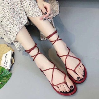 Dép xăng đan dây sợi nhỏ buộc cổ cao
