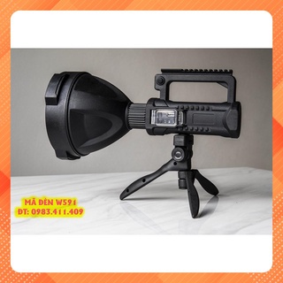 Đèn pin cầm tay siêu sáng chiếu xa 1000m w590, w591 sáng 4 đến 6 giờ - đèn pin kiêm sạc dự phòng pin 8000mah